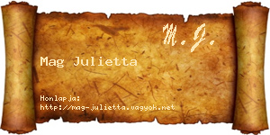 Mag Julietta névjegykártya